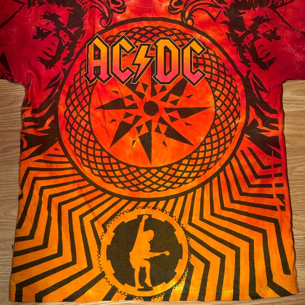 AC/DC Red and Orange Spiral Graphic Tee